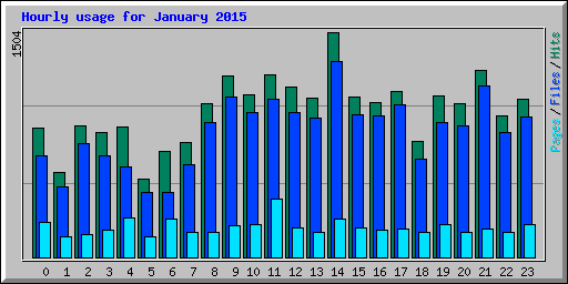 Hourly usage for January 2015