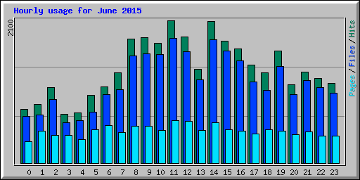 Hourly usage for June 2015