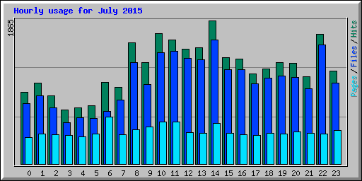 Hourly usage for July 2015