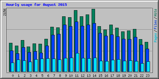 Hourly usage for August 2015