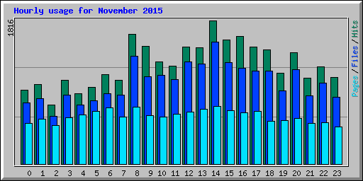 Hourly usage for November 2015