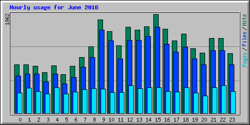 Hourly usage for June 2016