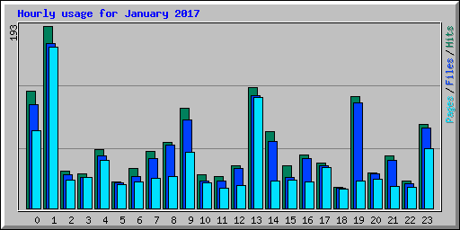 Hourly usage for January 2017